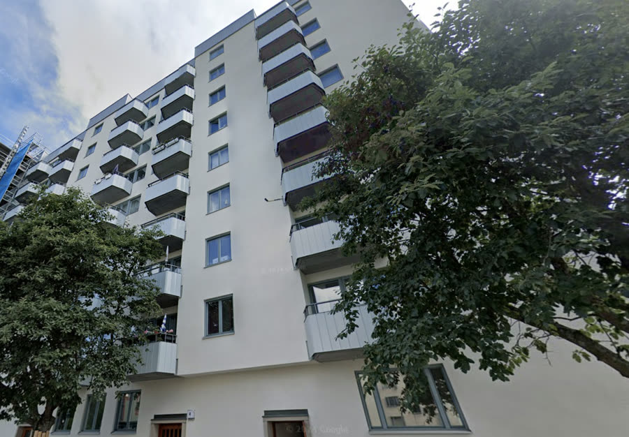 Fasaden på Coldinuorden 1, Concordiavägen 4–10, Stockholm